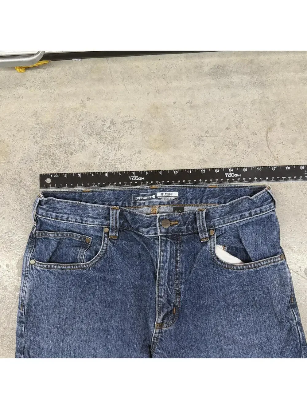 vintage carhartt blue relaxed baggy fit jeans size 34 x 34
